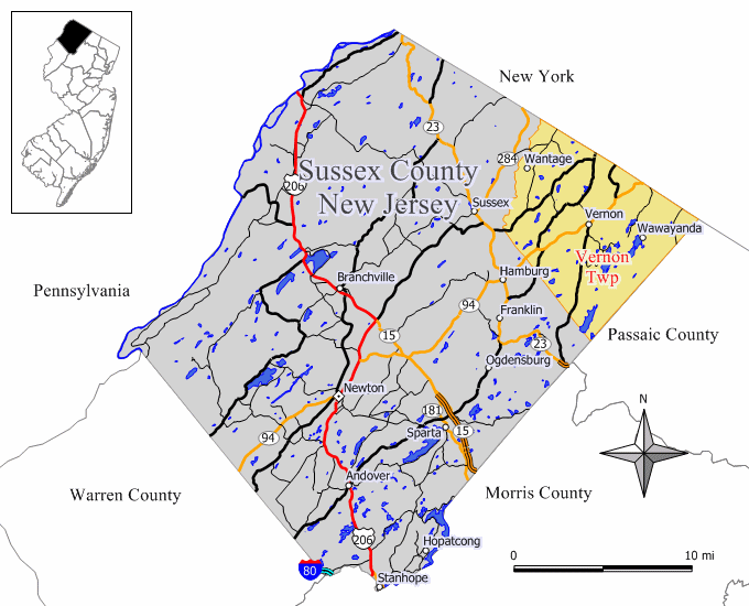 Locator map of Vernon
