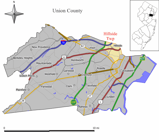 Locator map of Hillside