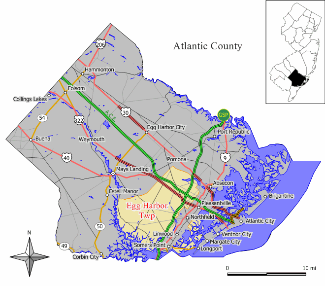Locator map of Egg Harbor