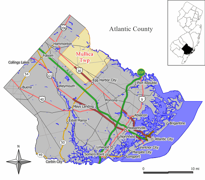 Map of Mullica