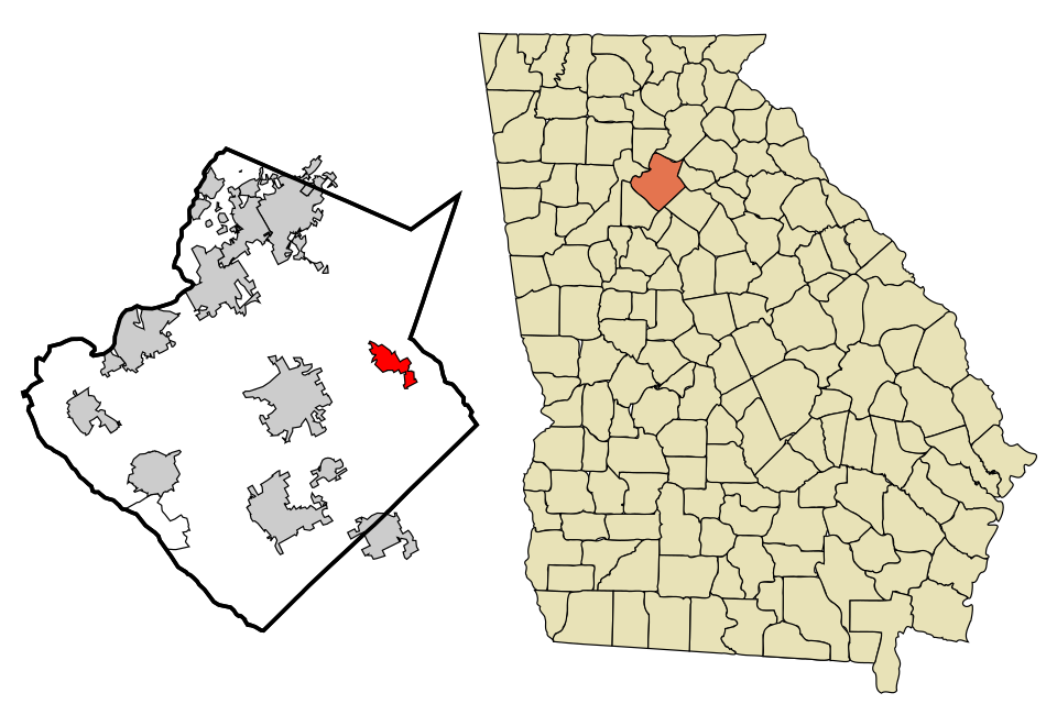 Locator map of Dacula