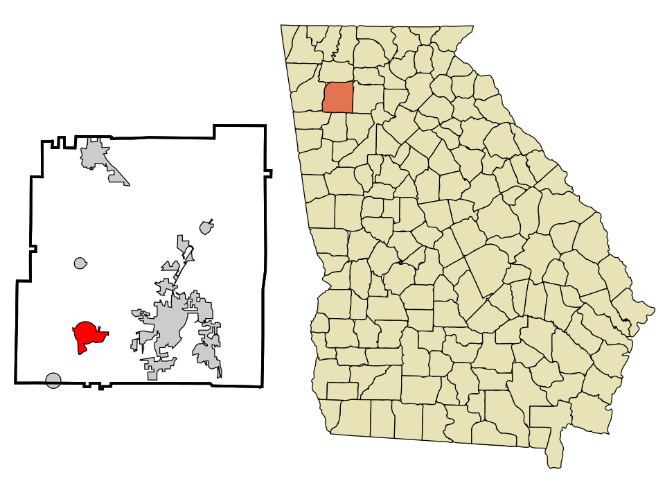 Locator map of Euharlee
