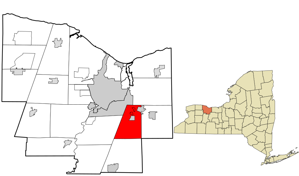 Locator map of Pittsford