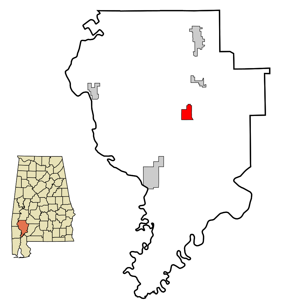 Locator map of Grove Hill