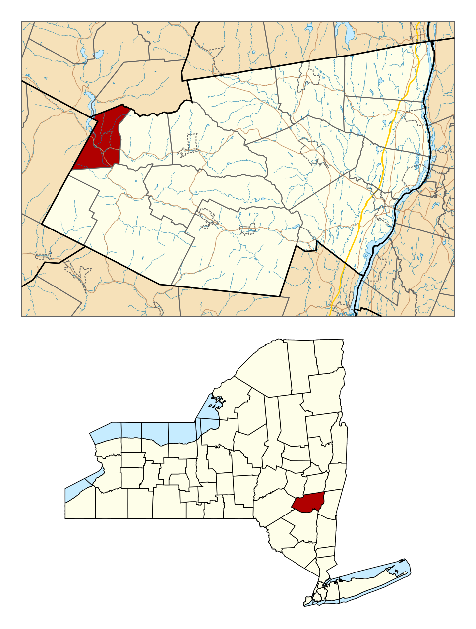 Locator map of Prattsville