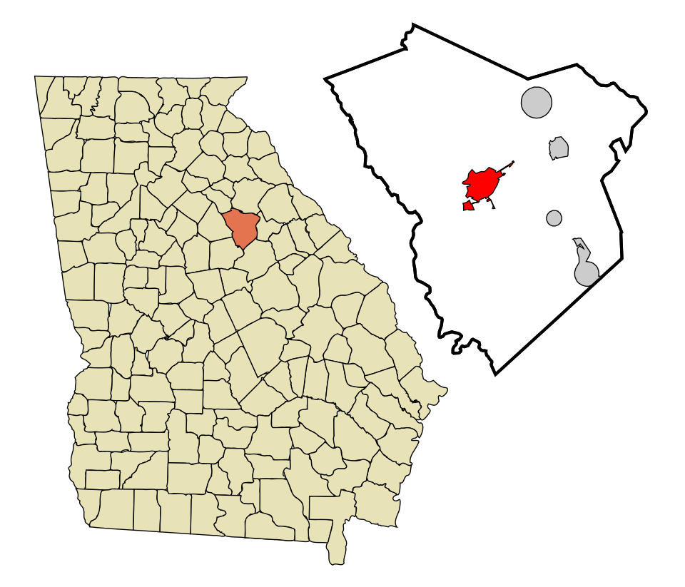Locator map of Greensboro