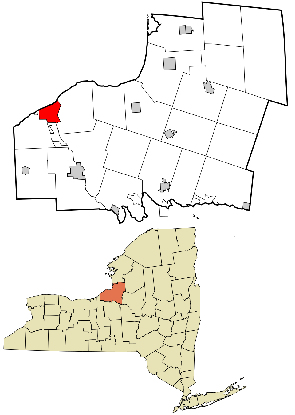 Locator map of Oswego