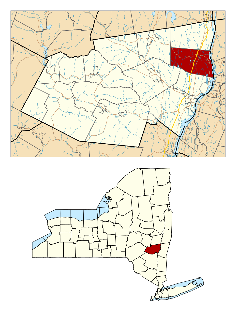 Locator map of Coxsackie