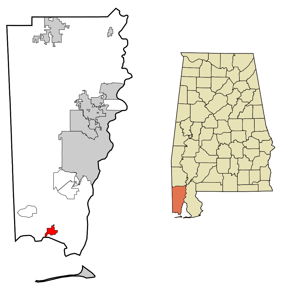 Locator map of Bayou La Batre