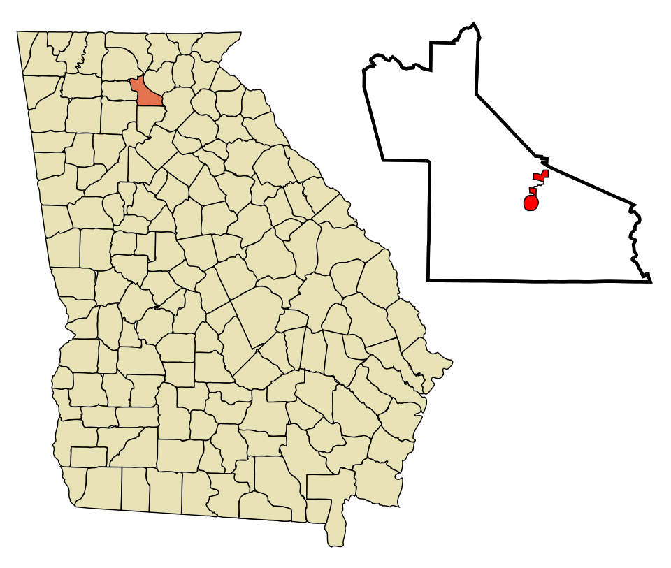 Locator map of Dawsonville