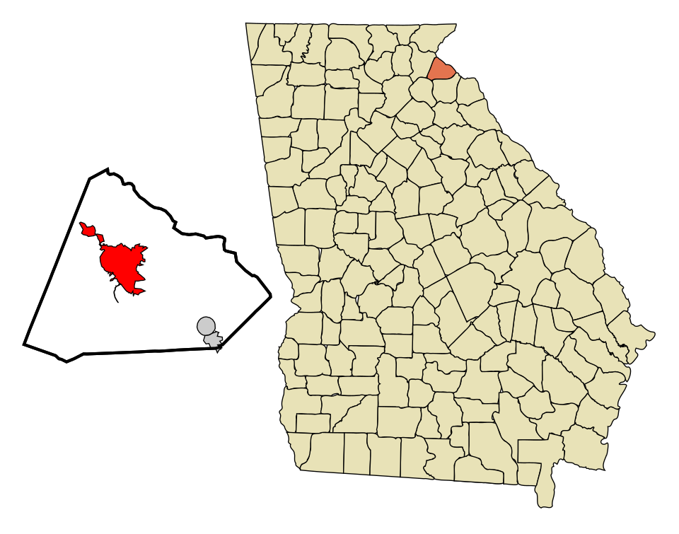 Locator map of Toccoa