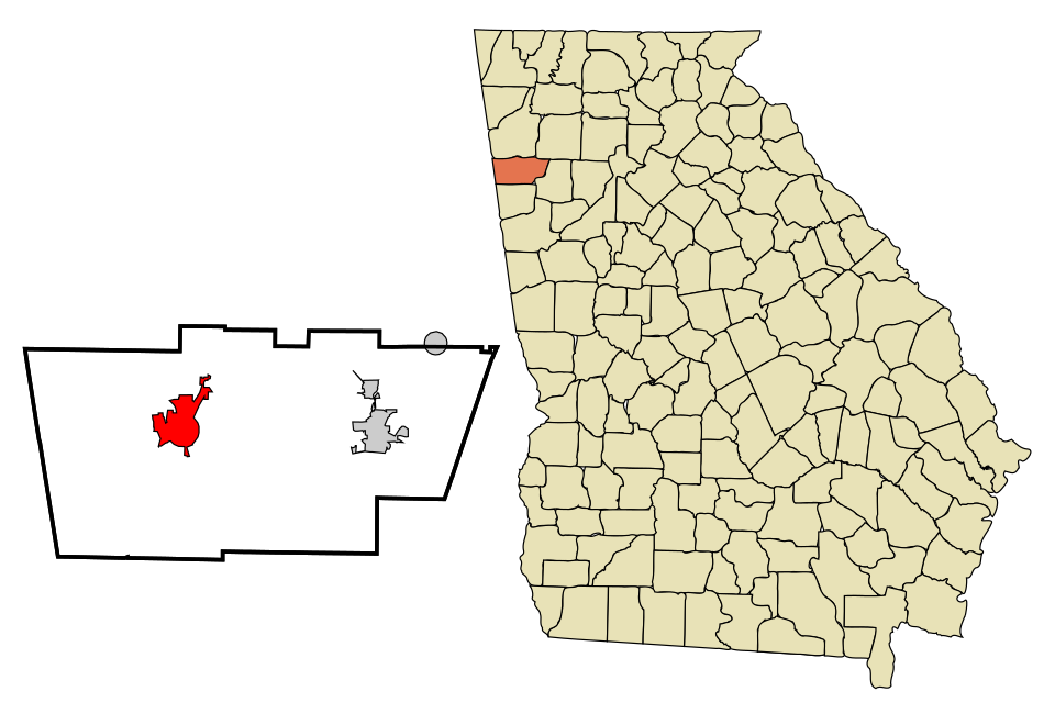 Locator map of Cedartown