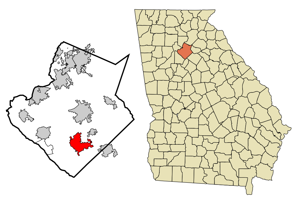 Locator map of Snellville