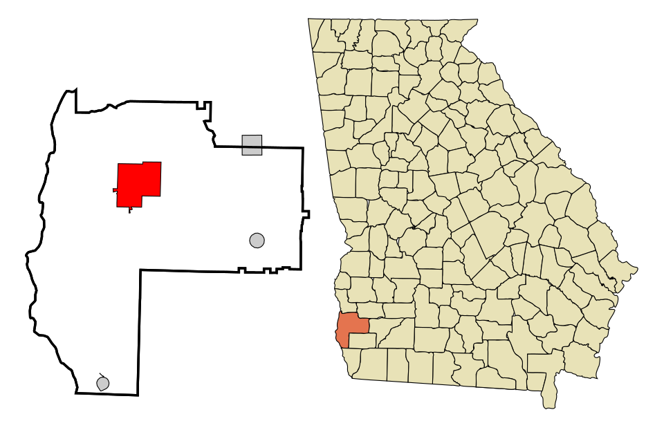 Locator map of Blakely