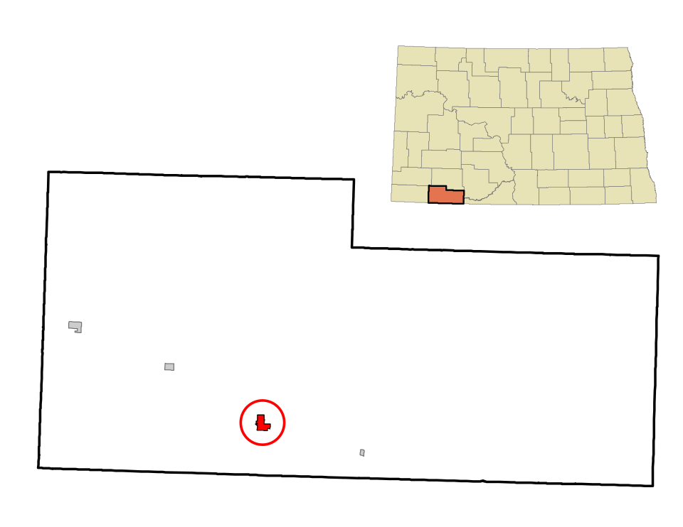 Locator map of Hettinger