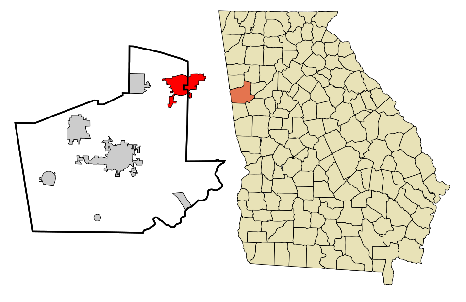 Locator map of Villa Rica