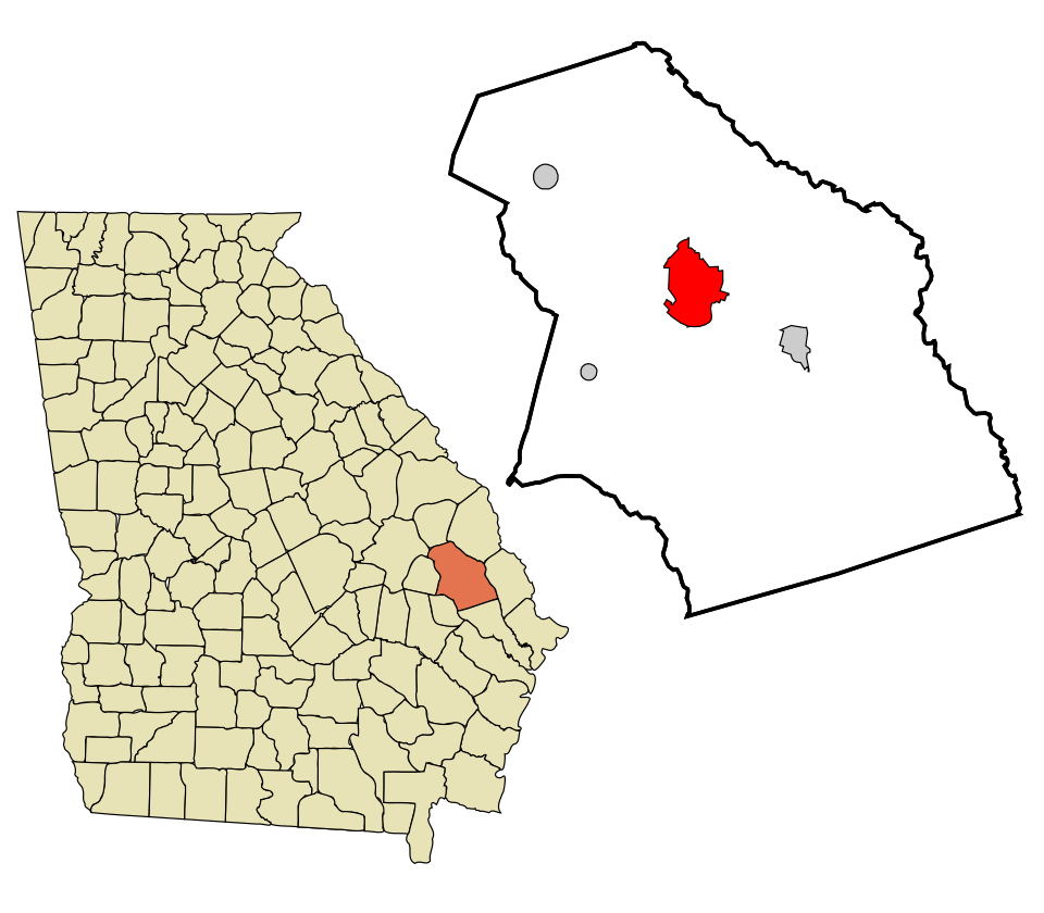Locator map of Statesboro