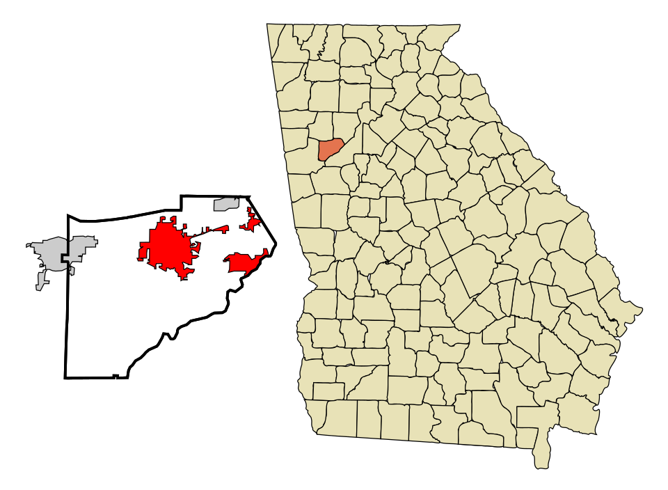 Locator map of Douglasville