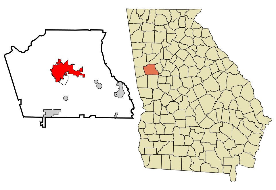 Locator map of Newnan