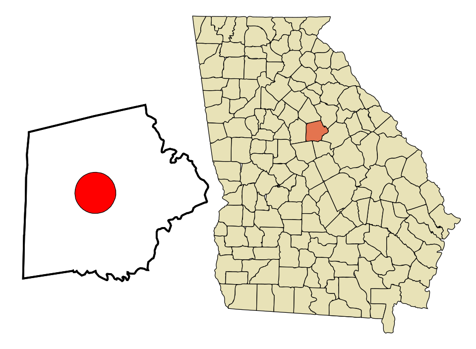Locator map of Eatonton