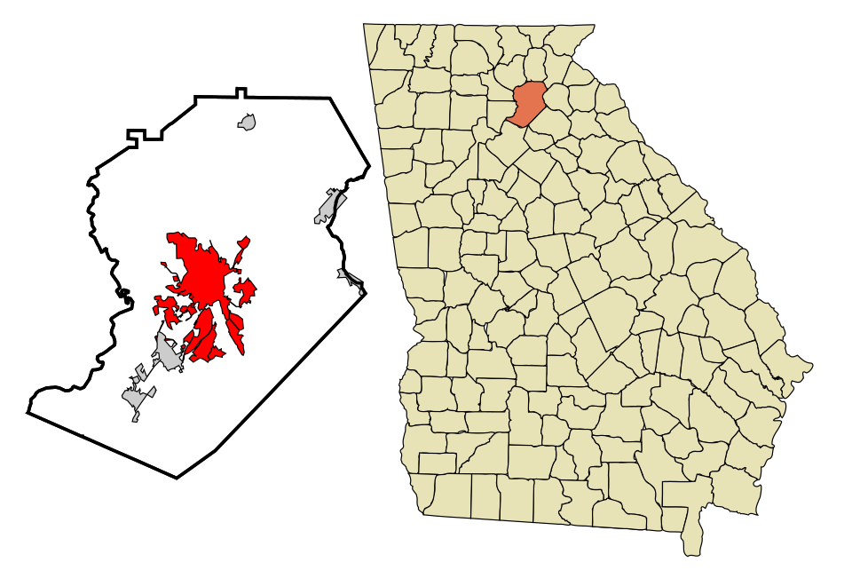 Locator map of Gainesville