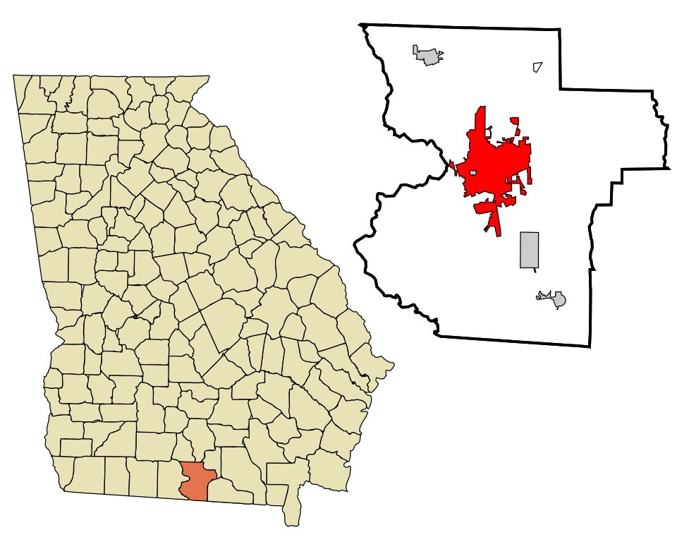 Locator map of Valdosta