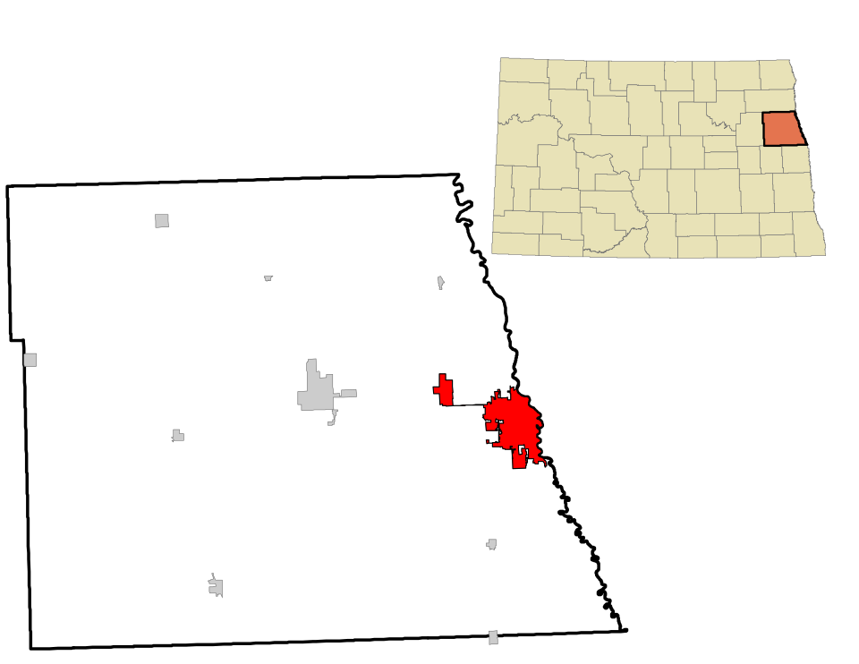 Locator map of Grand Forks