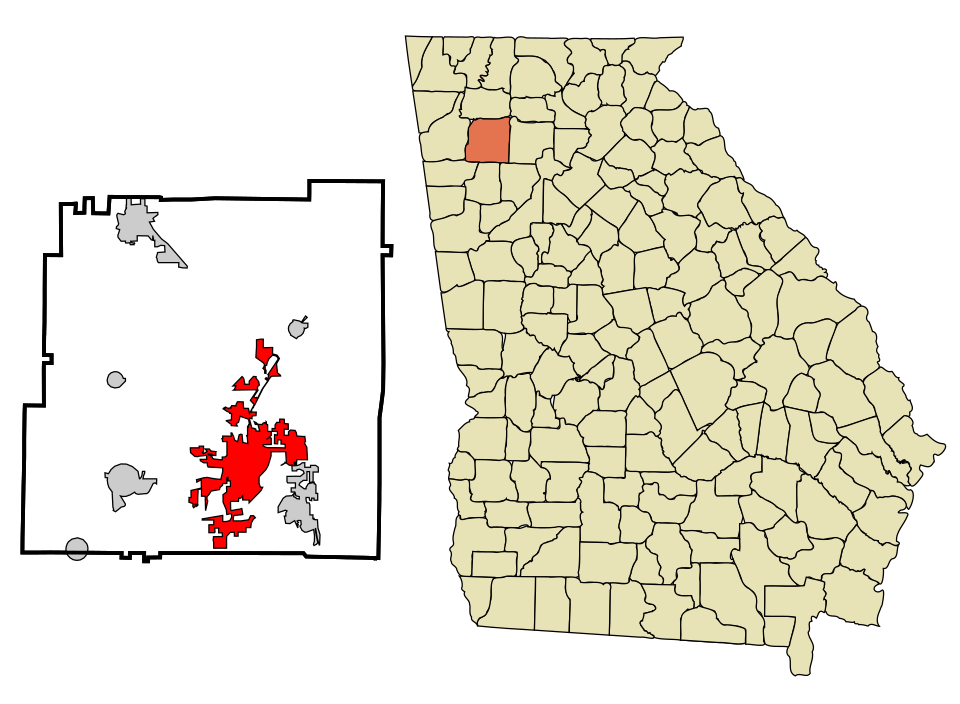 Locator map of Cartersville