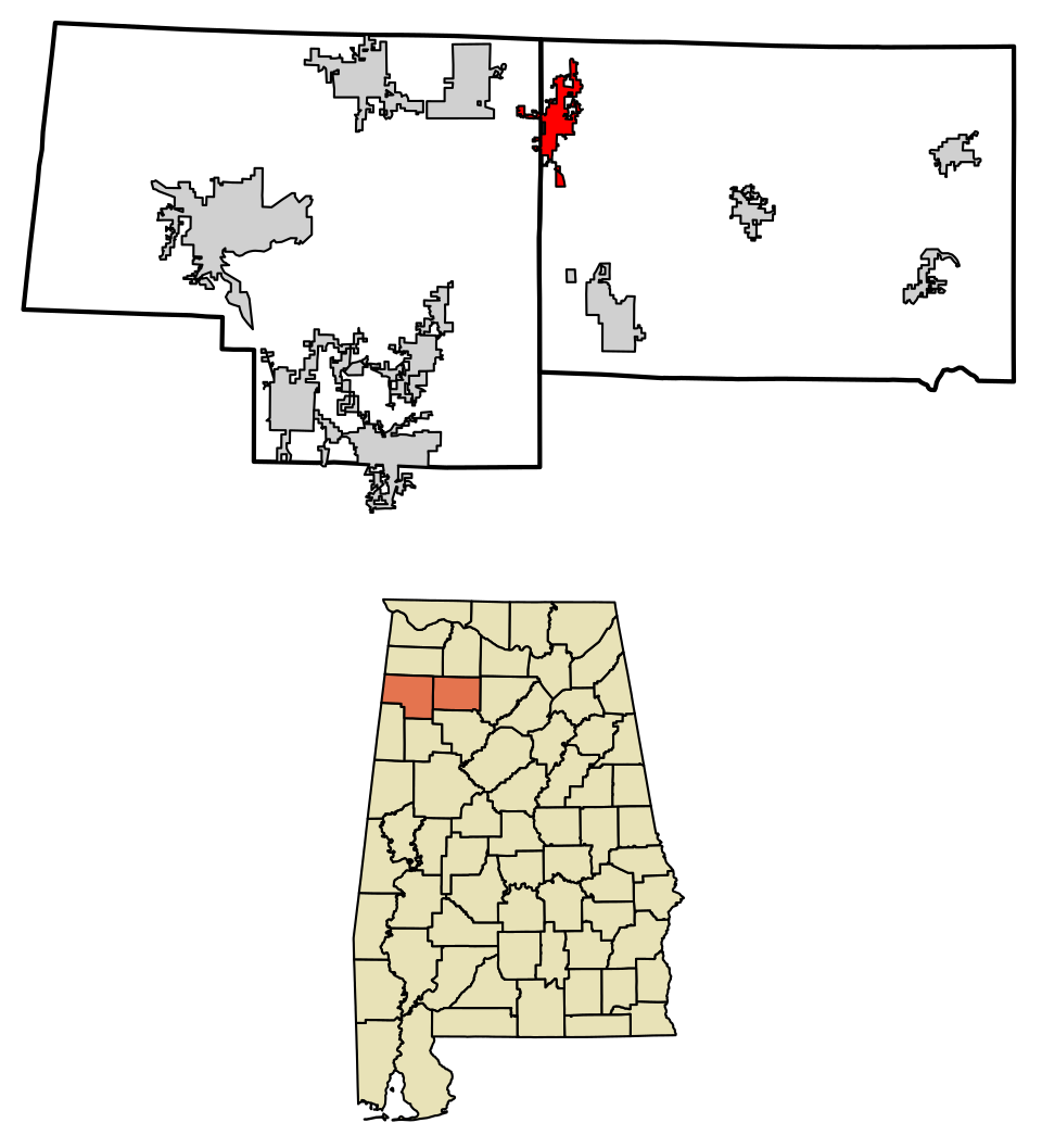 Locator map of Haleyville