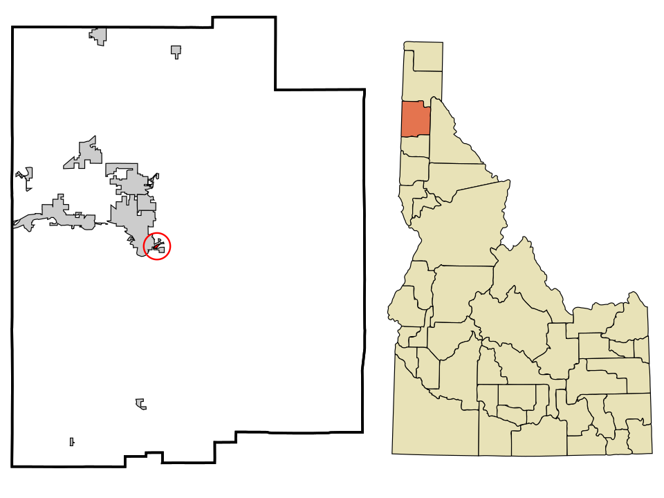 Locator map of Fernan Lake