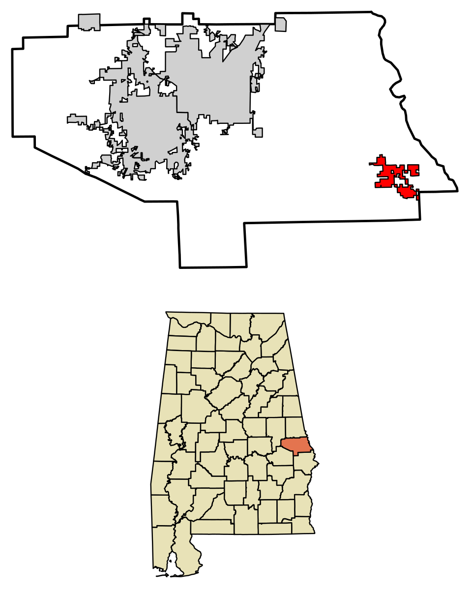 Locator map of Smiths Station