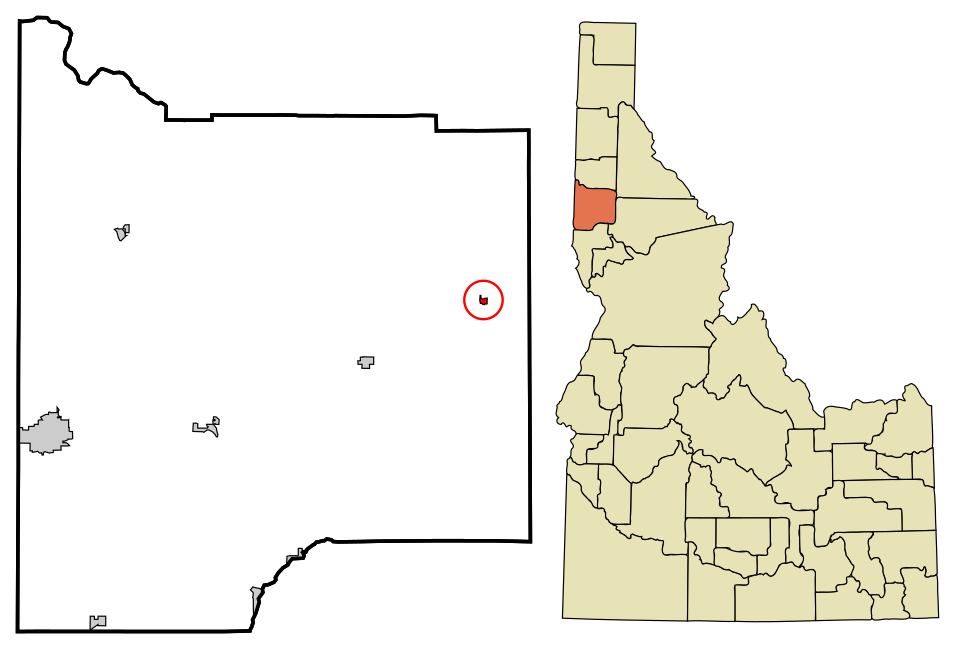 Locator map of Bovill