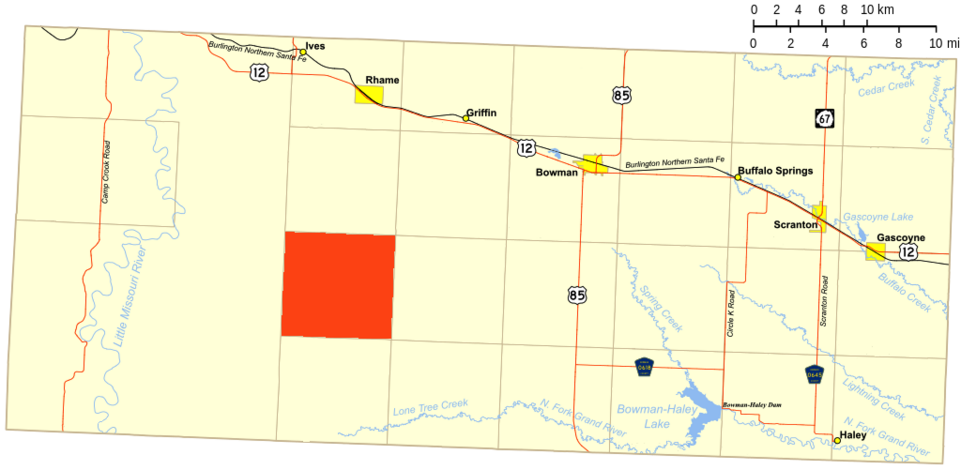Locator map of Nebo