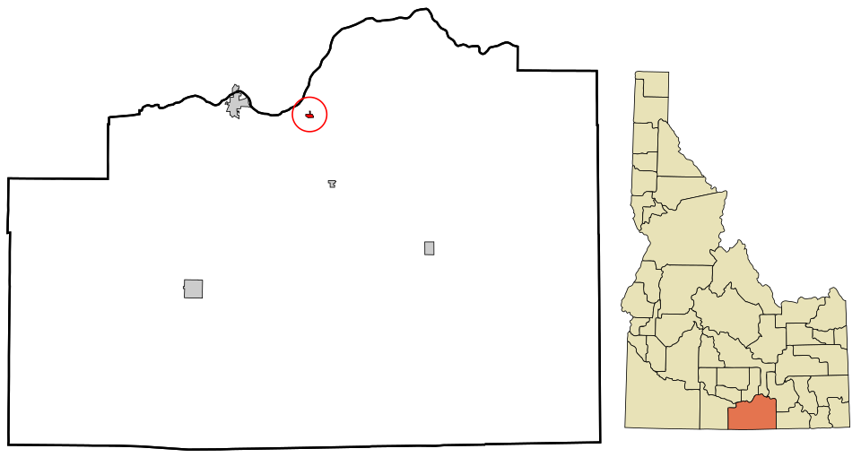 Locator map of Declo
