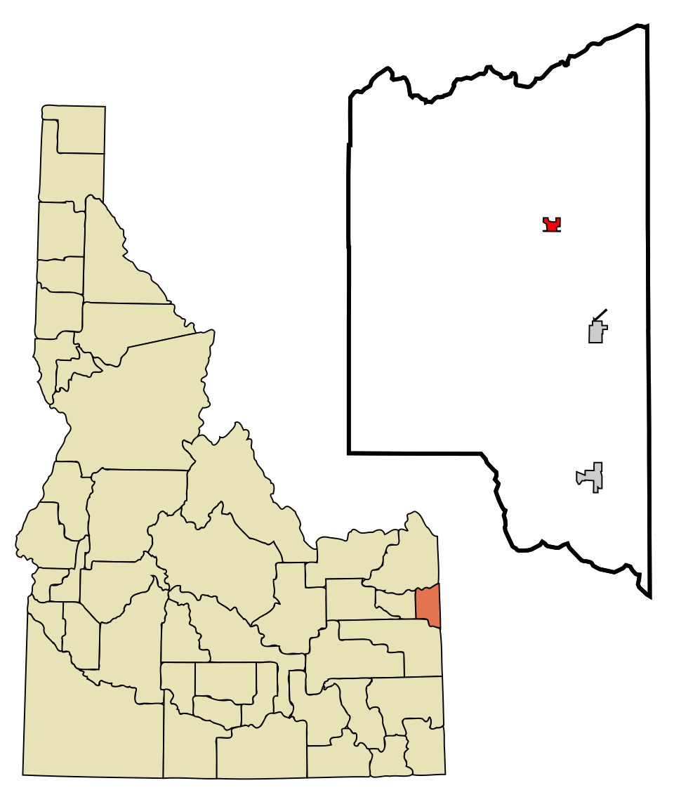 Locator map of Tetonia