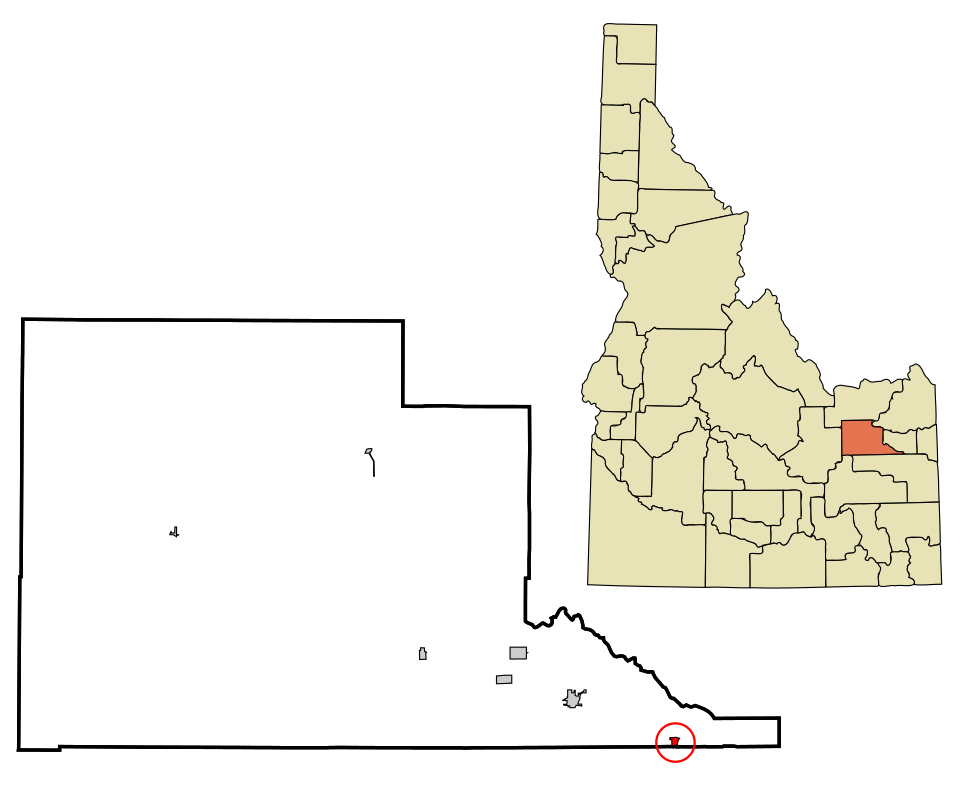 Locator map of Ririe