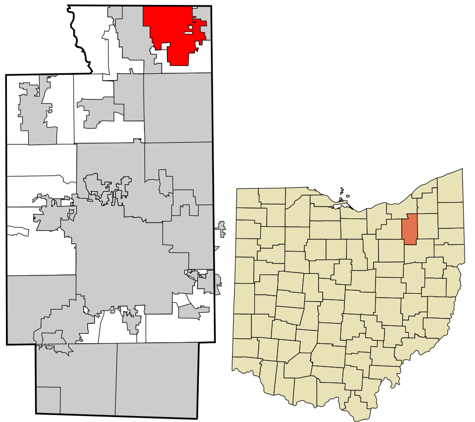 Locator map of Twinsburg