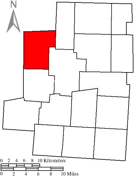 Locator map of Canaan