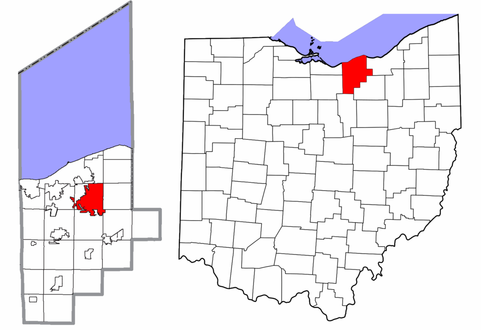 Locator map of Elyria