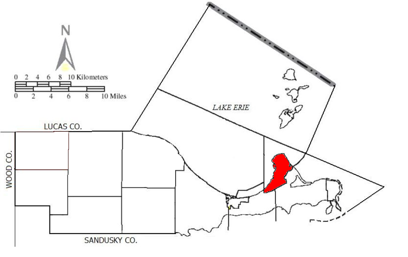 Locator map of Catawba Island
