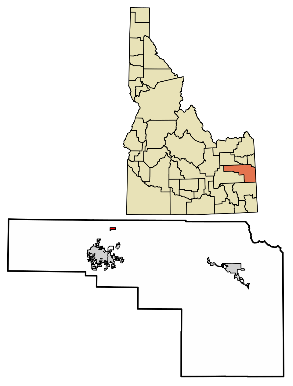 Locator map of Ucon