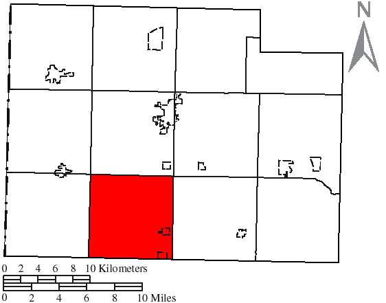 Locator map of Blue Creek