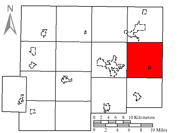 Locator map of Blanchard