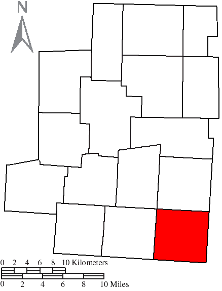 Locator map of South Bloomfield