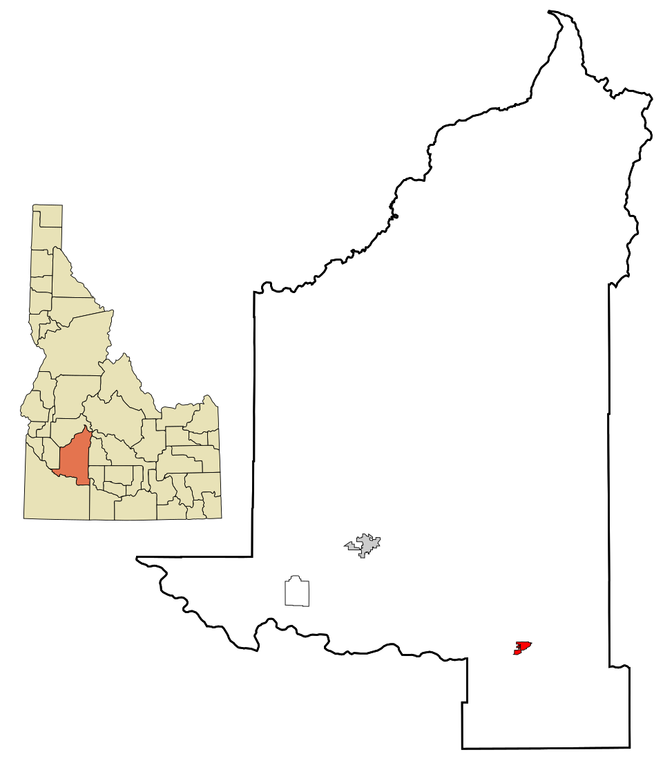 Locator map of Glenns Ferry