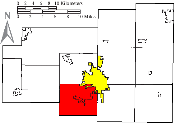 Locator map of Shawnee