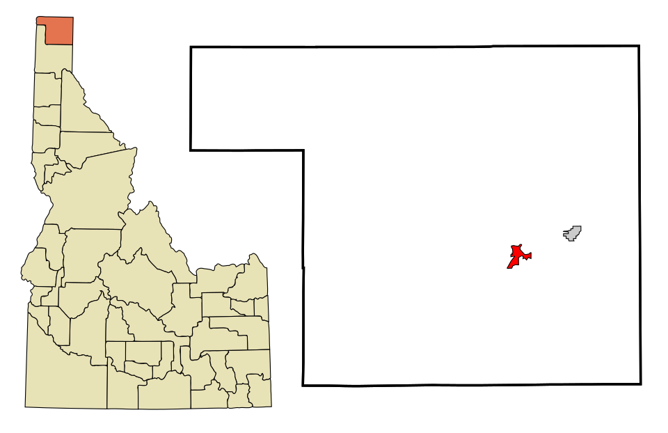Locator map of Bonners Ferry