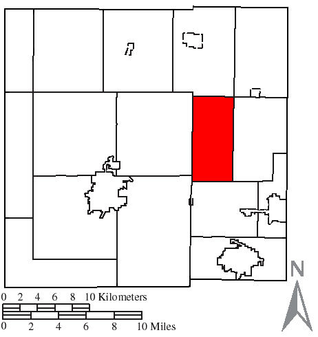 Locator map of Sandusky