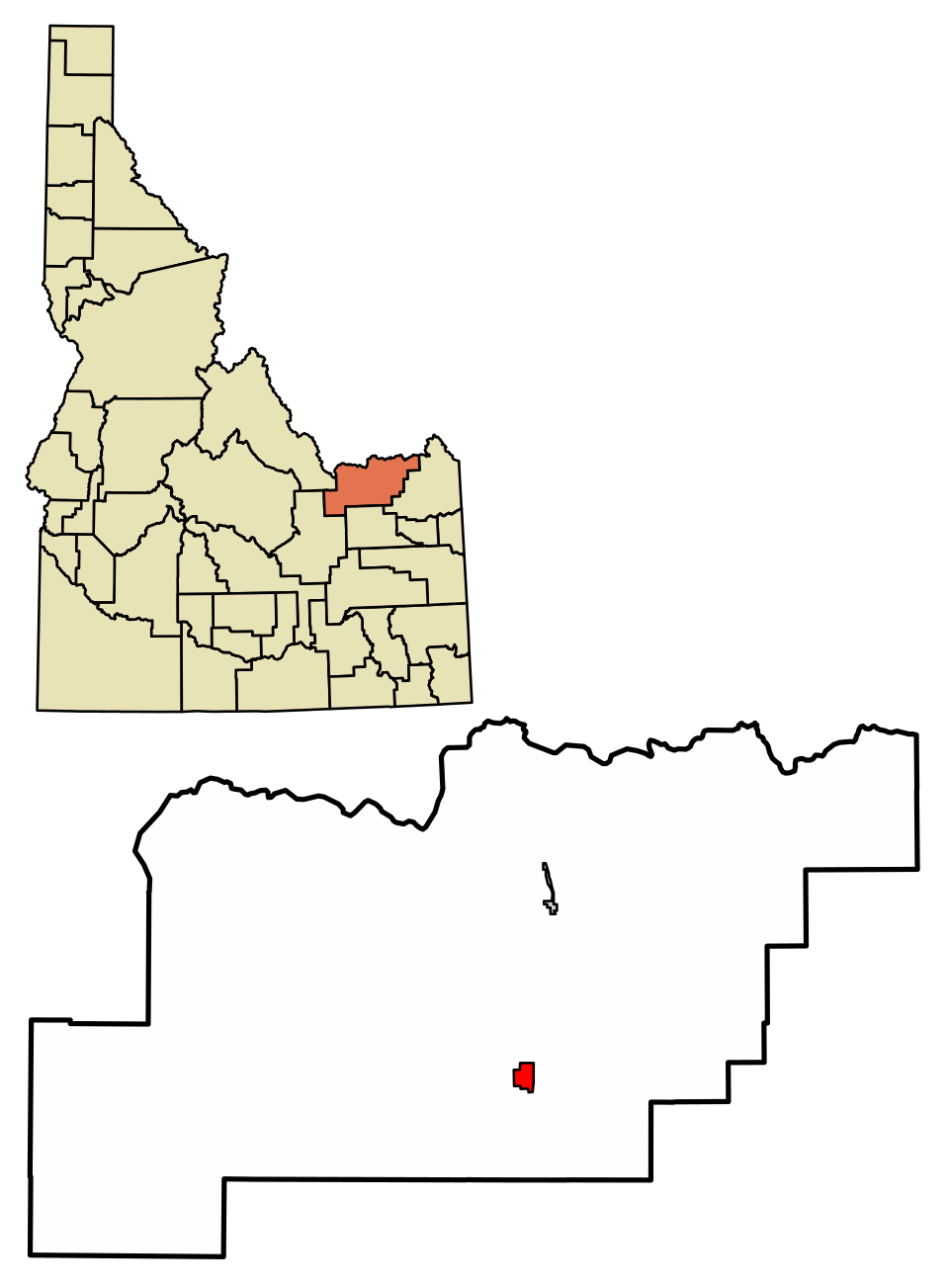 Locator map of Dubois