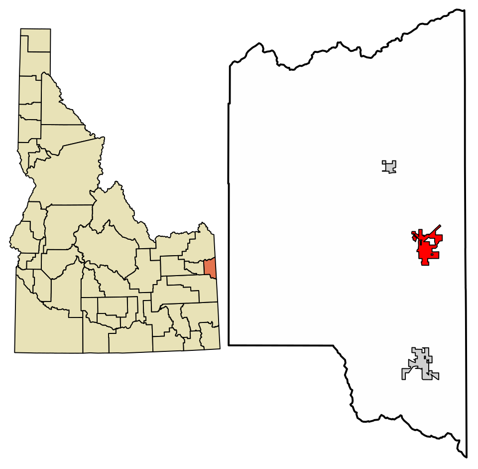 Locator map of Driggs